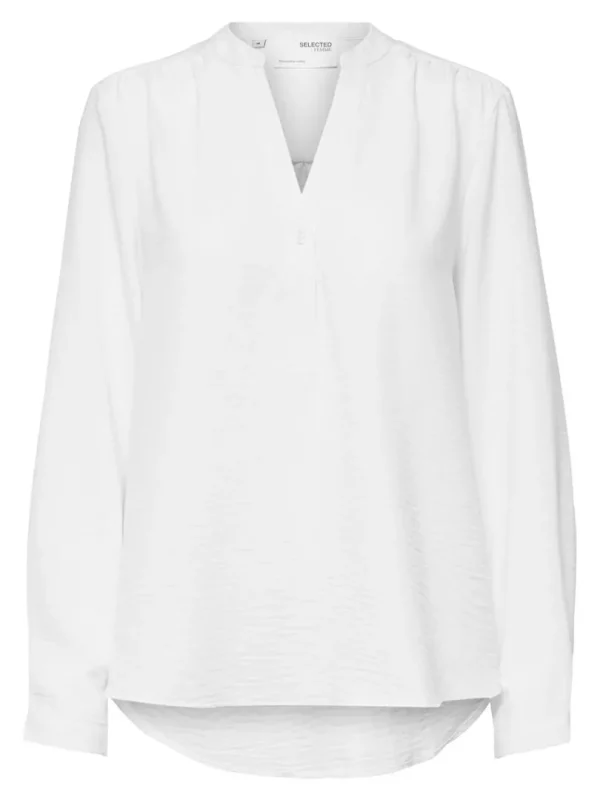 Toppe Og Bluser>SELECTED LANGÆRMET BLUSE White