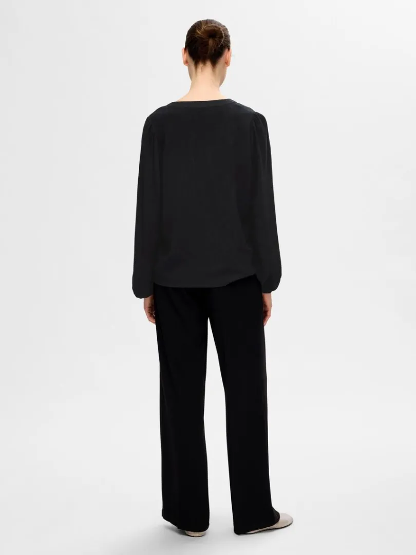 langrmet_bluse_5-5.webp Toppe Og Bluser>SELECTED LANGÆRMET BLUSE Black