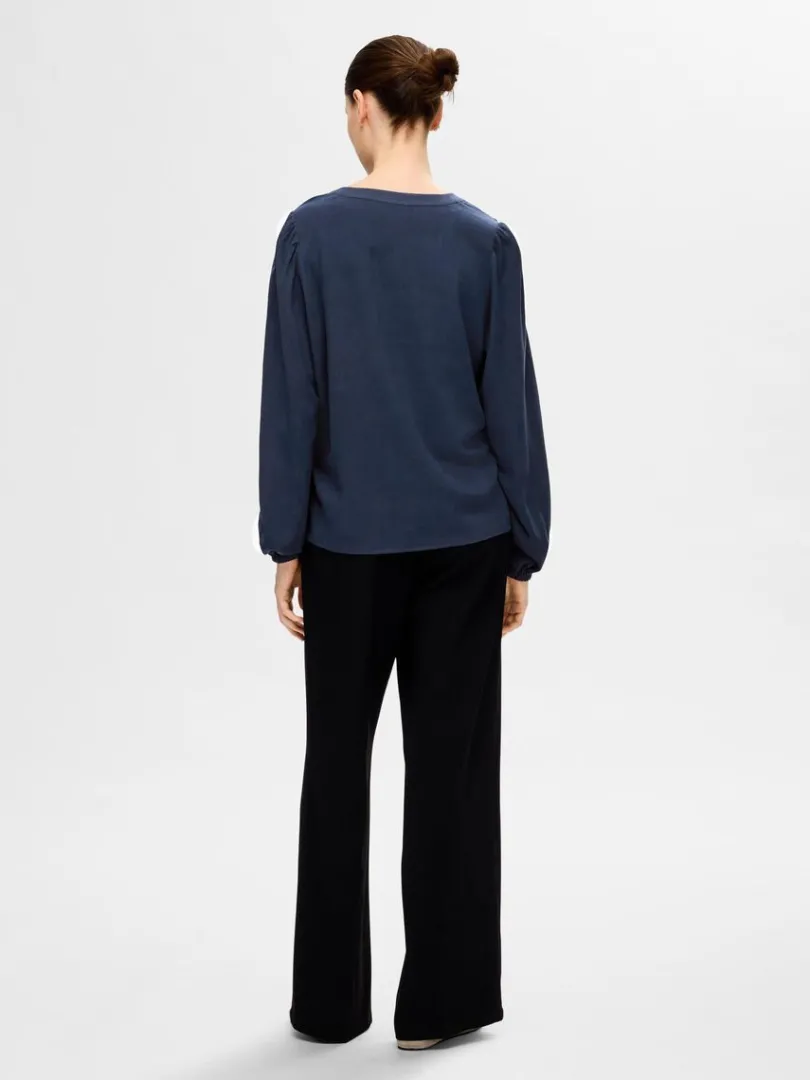 langrmet_bluse_5-6.webp Toppe Og Bluser>SELECTED LANGÆRMET BLUSE Blue