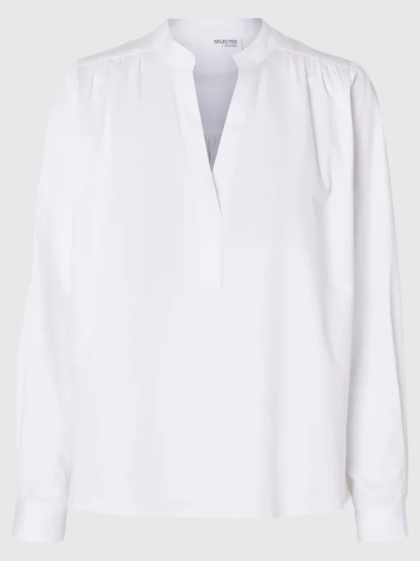 Toppe Og Bluser>SELECTED LANGÆRMET BLUSE White