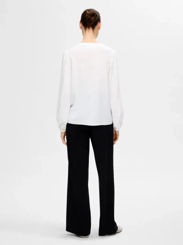 Toppe Og Bluser>SELECTED LANGÆRMET BLUSE White
