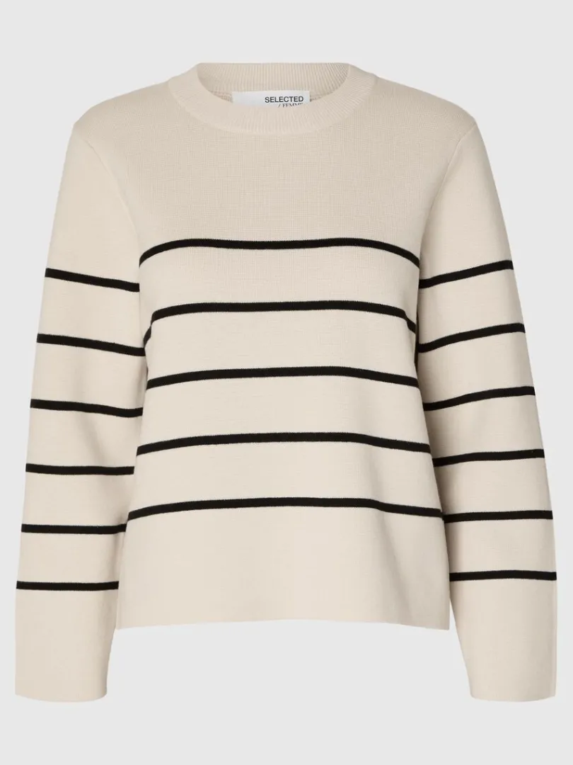 langrmet_bomuld_striktrje_4.webp Strik>SELECTED LANGÆRMET BOMULD STRIKTRØJE Beige