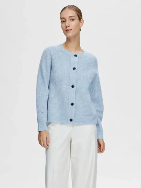 Strik>SELECTED LANGÆRMET CARDIGAN Blue