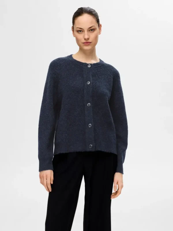 Strik>SELECTED LANGÆRMET CARDIGAN Blue