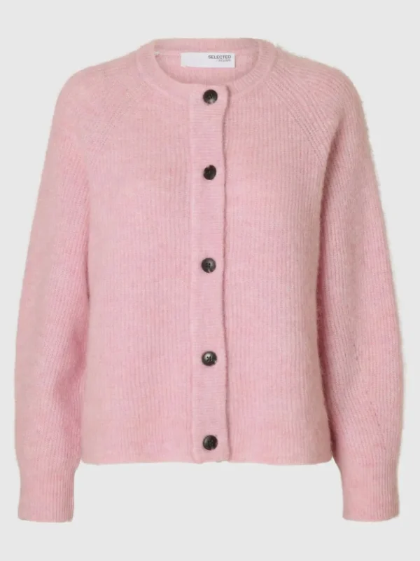 Strik>SELECTED LANGÆRMET CARDIGAN Red