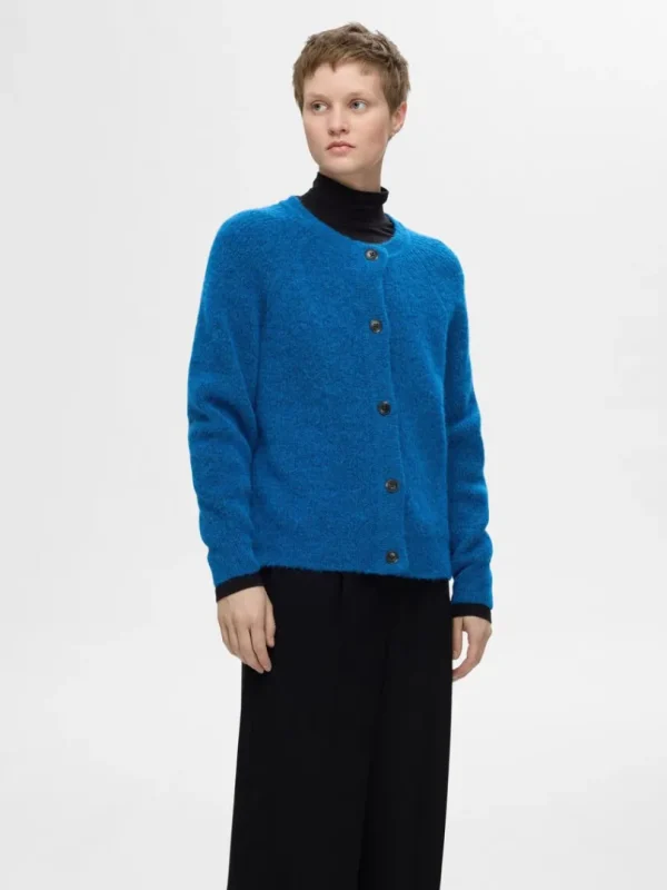Strik>SELECTED LANGÆRMET CARDIGAN Blue