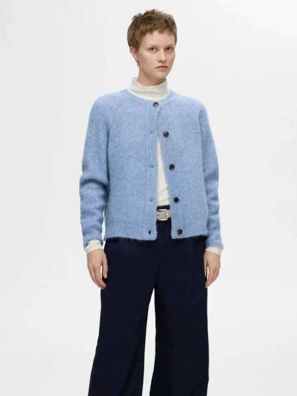 Strik>SELECTED LANGÆRMET CARDIGAN Blue