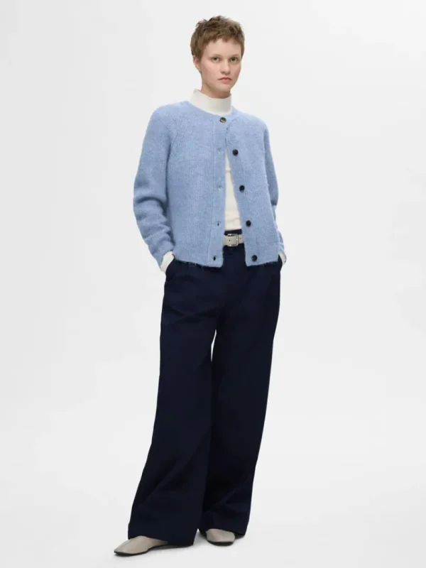 Strik>SELECTED LANGÆRMET CARDIGAN Blue