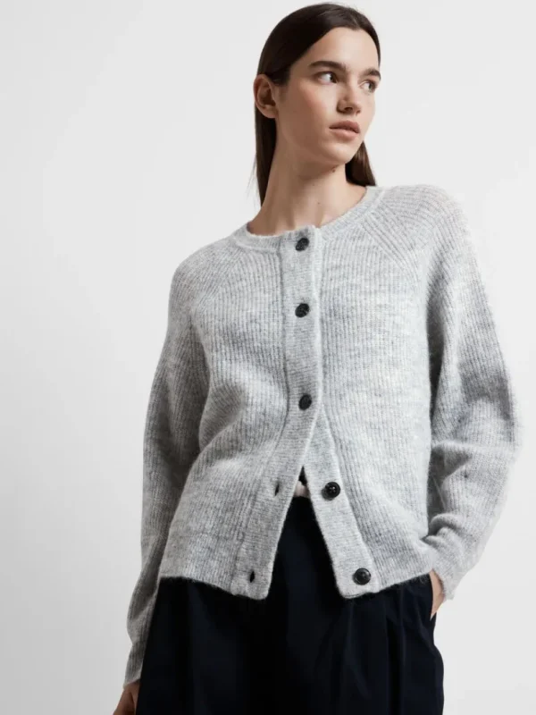 Strik>SELECTED LANGÆRMET CARDIGAN Grey