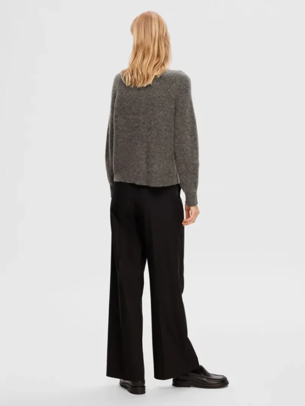 Strik>SELECTED LANGÆRMET CARDIGAN Grey