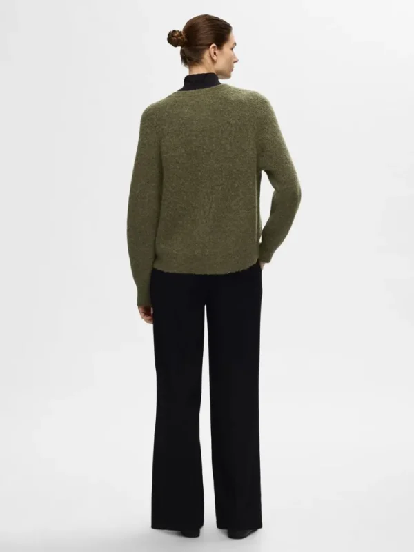 Strik>SELECTED LANGÆRMET CARDIGAN Green
