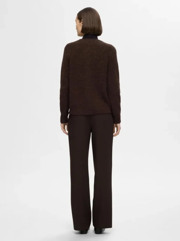 Strik>SELECTED LANGÆRMET CARDIGAN Brown