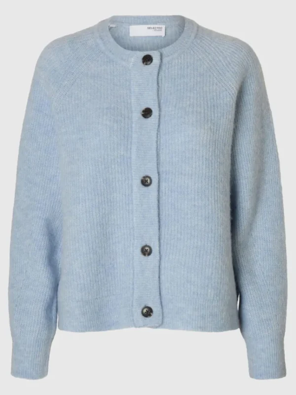 Strik>SELECTED LANGÆRMET CARDIGAN Blue