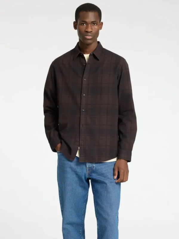 Skjorter>SELECTED LANGÆRMET FLANNEL-SKJORTE Brown