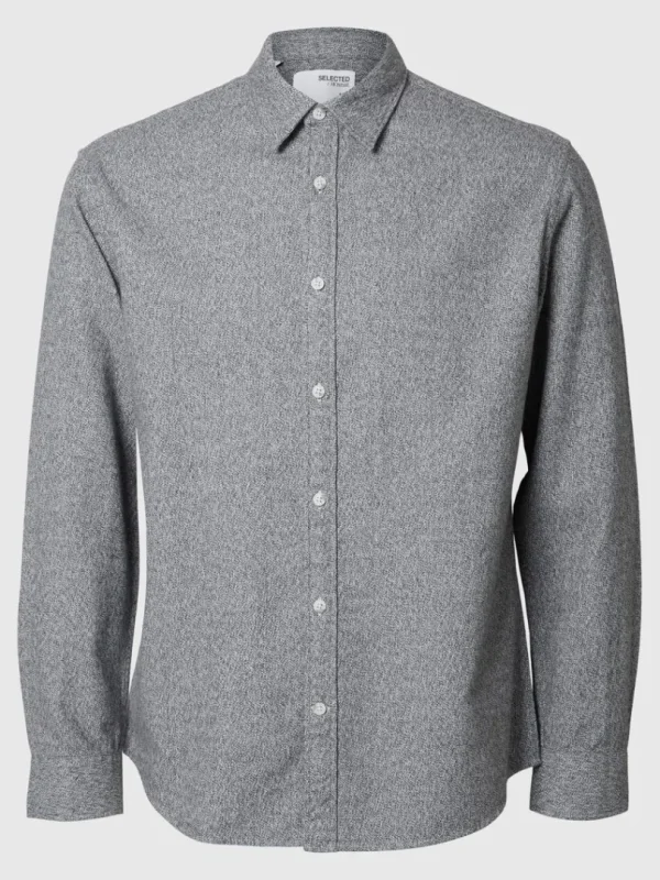 Skjorter>SELECTED LANGÆRMET FLANNEL-SKJORTE Grey