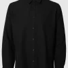Skjorter>SELECTED LANGÆRMET FLANNEL-SKJORTE Black