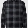 Skjorter>SELECTED LANGÆRMET FLANNEL-SKJORTE Black