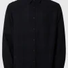 Skjorter>SELECTED LANGÆRMET FLANNEL-SKJORTE Black