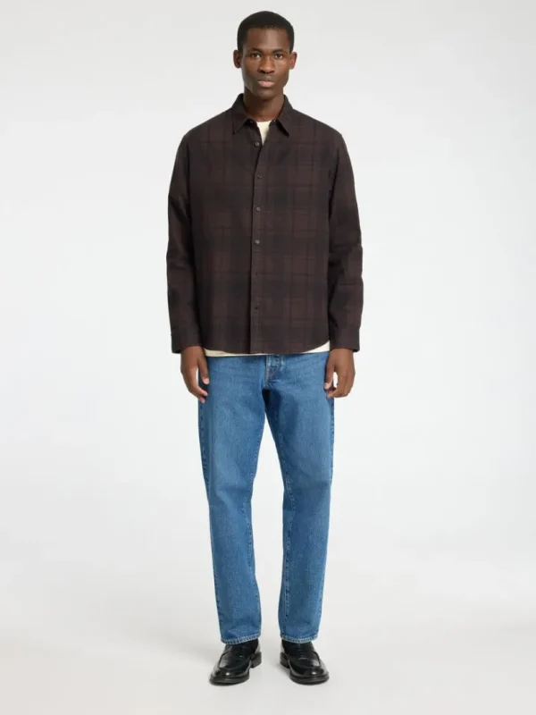 Skjorter>SELECTED LANGÆRMET FLANNEL-SKJORTE Brown
