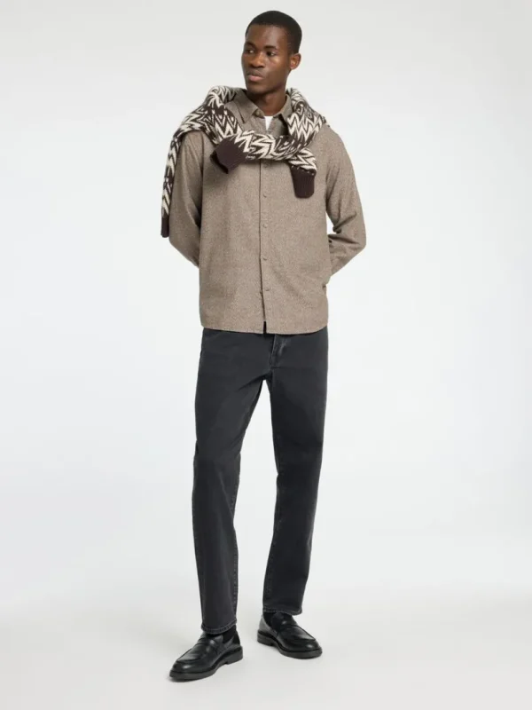Skjorter>SELECTED LANGÆRMET FLANNEL-SKJORTE Brown