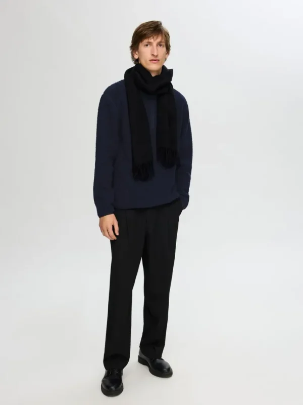 Hættetrøjer & Sweatshirts>SELECTED LANGÆRMET FLEECE MED HALV LYNLÅS Blue