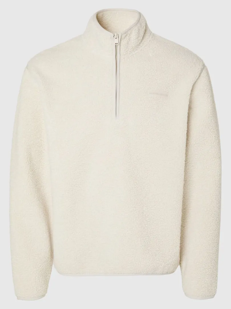 langrmet_fleece_med_halv__3-1.webp Hættetrøjer & Sweatshirts>SELECTED LANGÆRMET FLEECE MED HALV LYNLÅS Beige