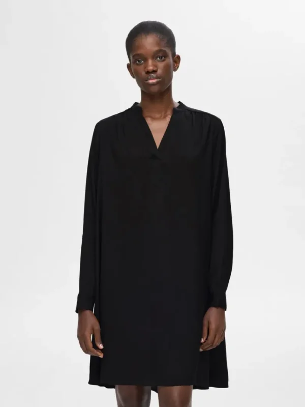 Kjoler>SELECTED LANGÆRMET KORT KJOLE Black