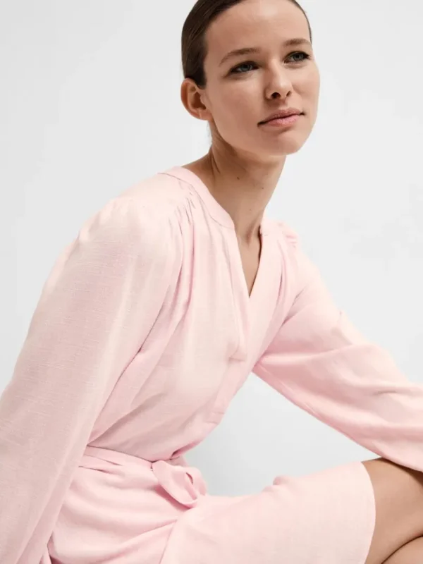 Kjoler>SELECTED LANGÆRMET KORT KJOLE Pink