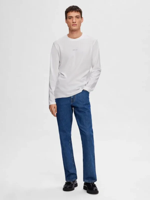 T-shirts>SELECTED LANGÆRMET LOGO T-SHIRT White