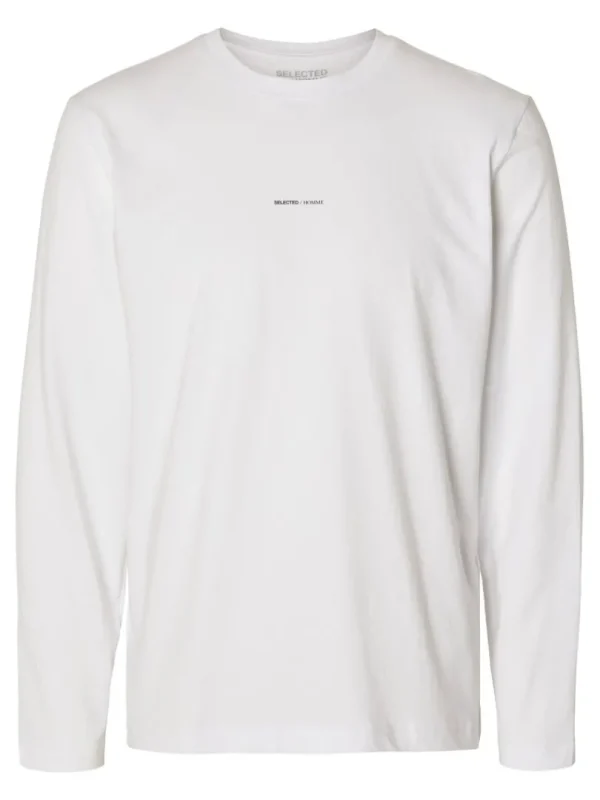 T-shirts>SELECTED LANGÆRMET LOGO T-SHIRT White