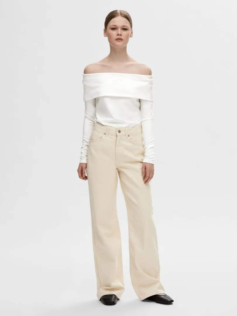 langrmet_offshoulder_top_1.webp Toppe Og Bluser>SELECTED LANGÆRMET OFF-SHOULDER TOP White