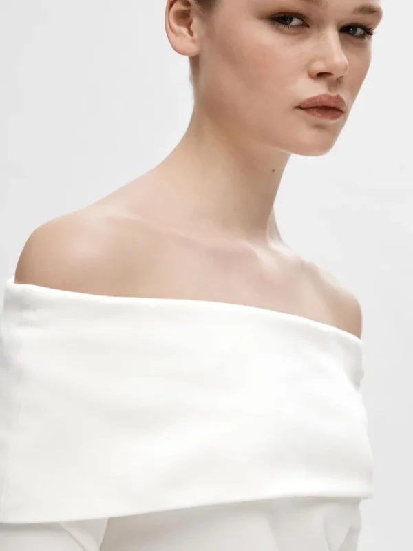 Toppe Og Bluser>SELECTED LANGÆRMET OFF-SHOULDER TOP White