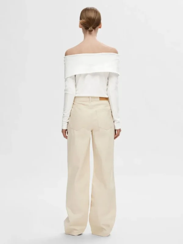 Toppe Og Bluser>SELECTED LANGÆRMET OFF-SHOULDER TOP White