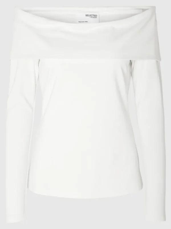 Toppe Og Bluser>SELECTED LANGÆRMET OFF-SHOULDER TOP White