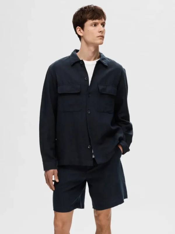 Overtøj | Skjorter>SELECTED LANGÆRMET OVERSHIRT Blue
