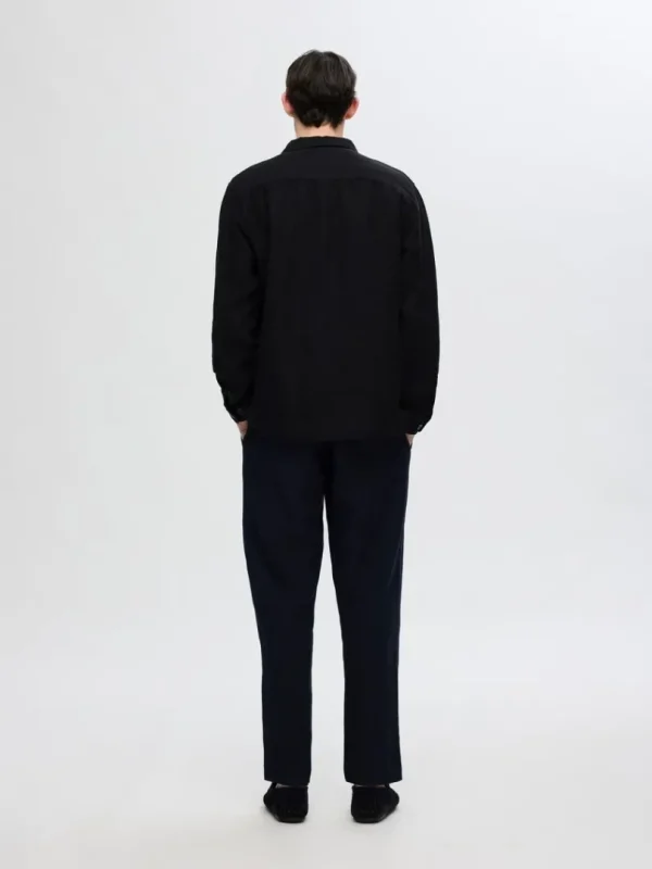 Overtøj | Skjorter>SELECTED LANGÆRMET OVERSHIRT Black