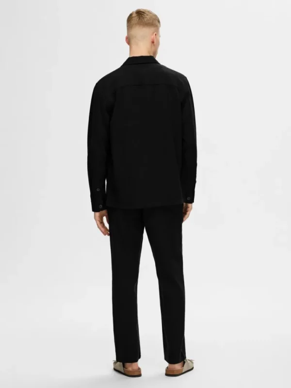 Overtøj | Skjorter>SELECTED LANGÆRMET OVERSHIRT Black