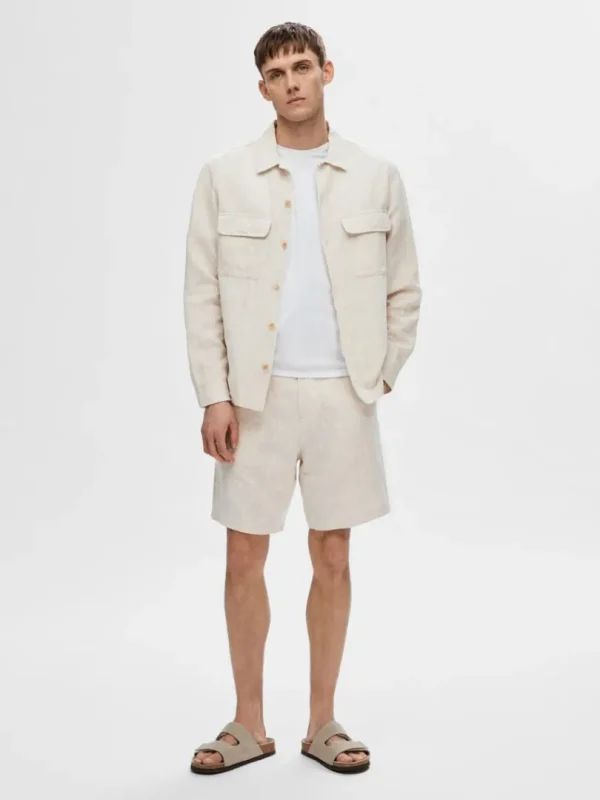 Overtøj | Skjorter>SELECTED LANGÆRMET OVERSHIRT Beige