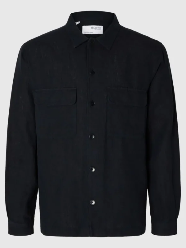 Overtøj | Skjorter>SELECTED LANGÆRMET OVERSHIRT Blue