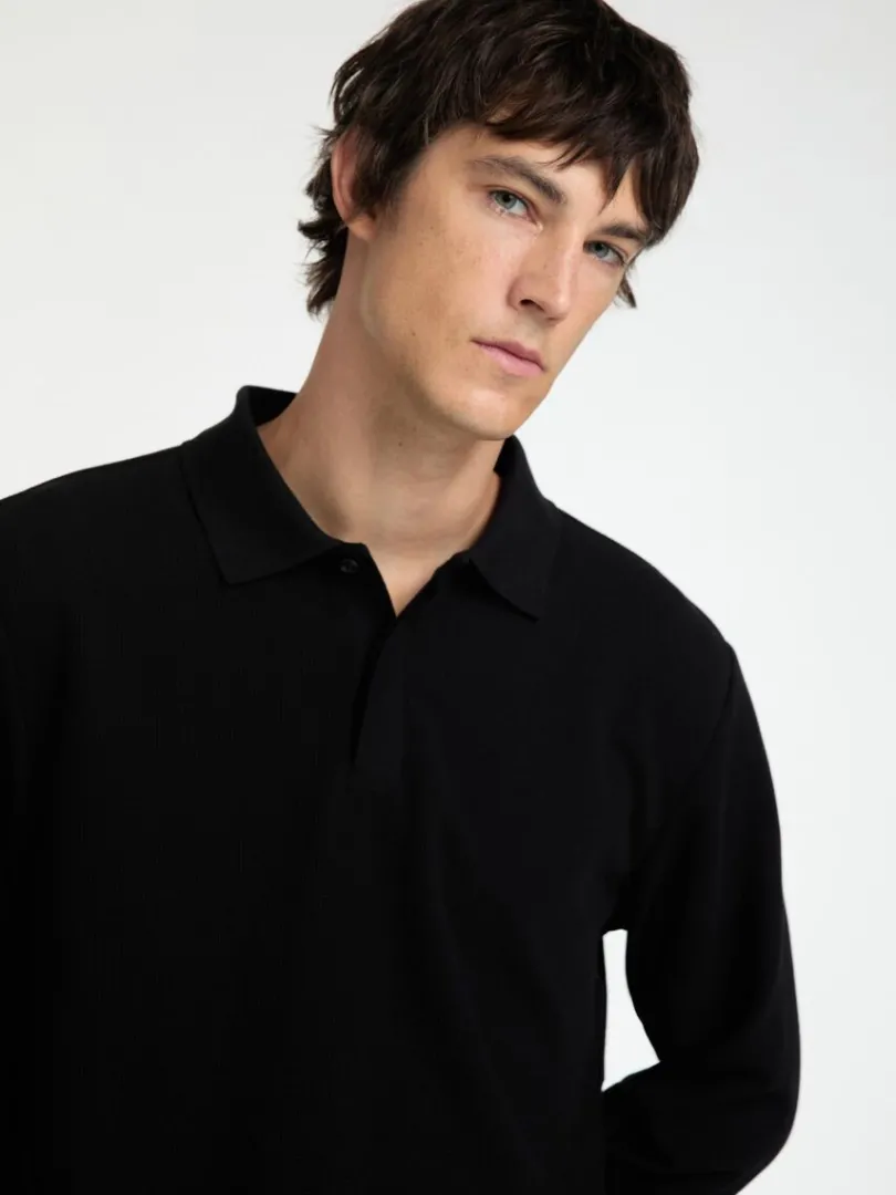 langrmet_polo_4.webp Poloer>SELECTED LANGÆRMET POLO Black