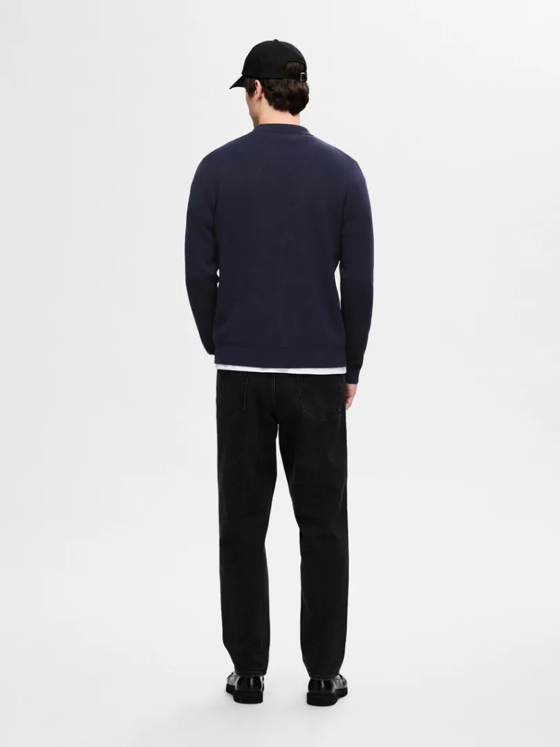 langrmet_polo_cardigan_5-1.webp Strik>SELECTED LANGÆRMET POLO CARDIGAN Blue