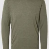 Strik>SELECTED LANGÆRMET PULLOVER Green