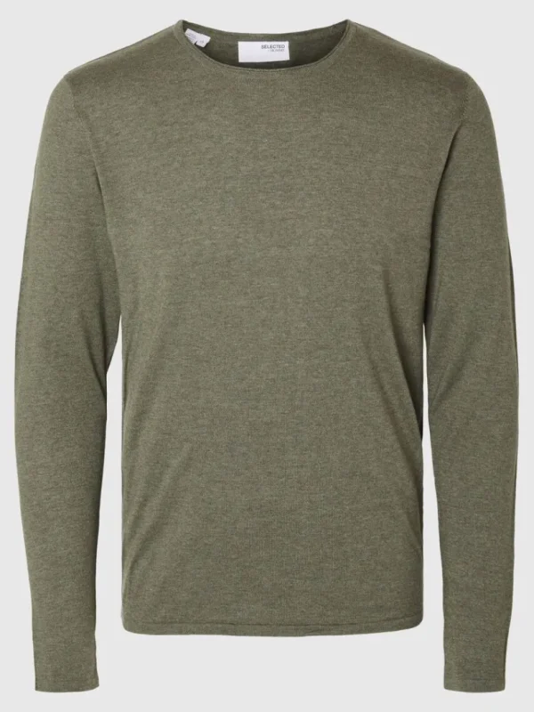 Strik>SELECTED LANGÆRMET PULLOVER Green