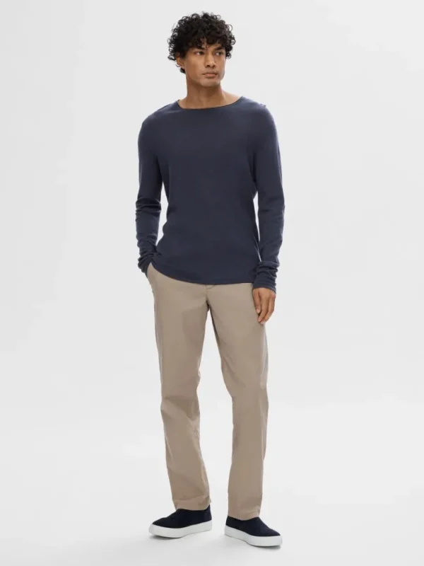 Strik>SELECTED LANGÆRMET PULLOVER Blue