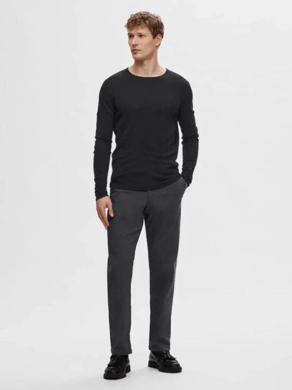 Strik>SELECTED LANGÆRMET PULLOVER Black