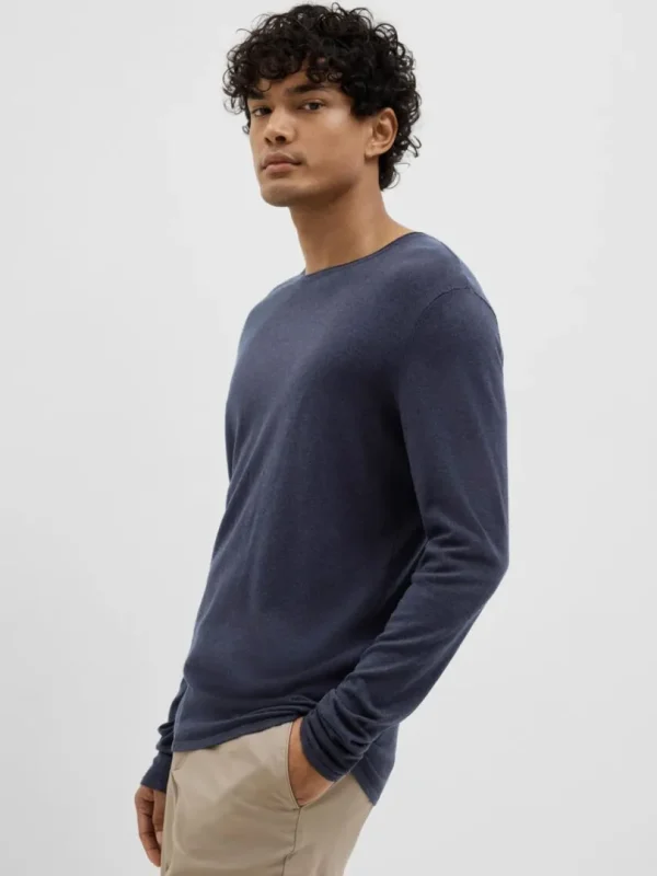 Strik>SELECTED LANGÆRMET PULLOVER Blue