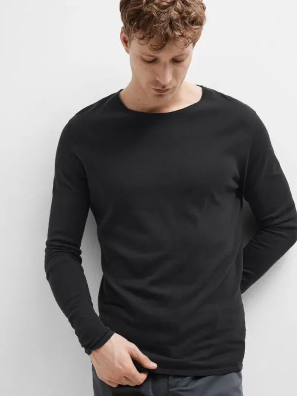 Strik>SELECTED LANGÆRMET PULLOVER Black
