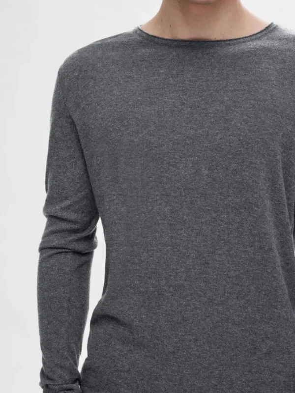 Strik>SELECTED LANGÆRMET PULLOVER Grey