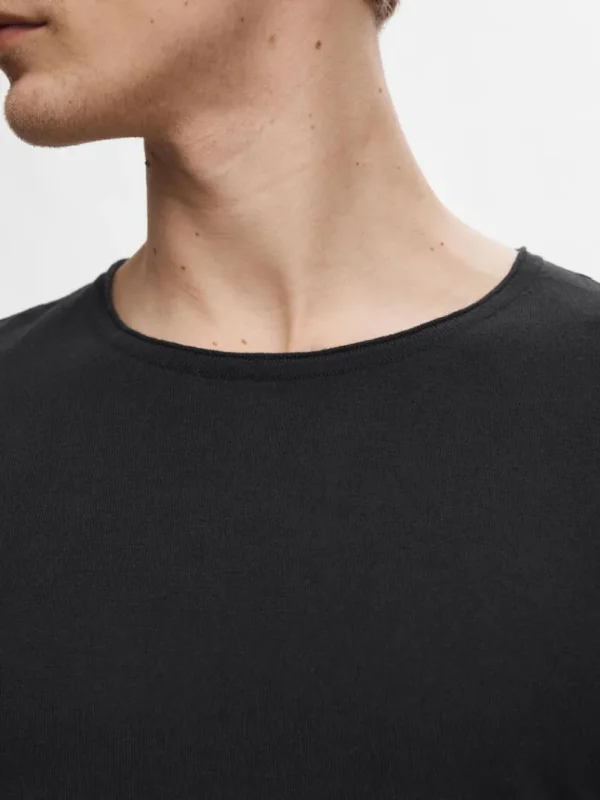 Strik>SELECTED LANGÆRMET PULLOVER Black