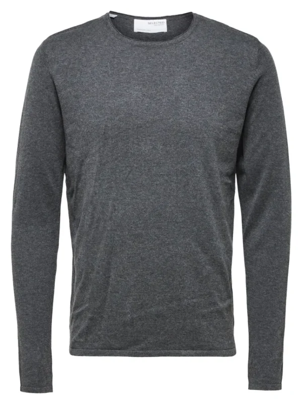 Strik>SELECTED LANGÆRMET PULLOVER Grey